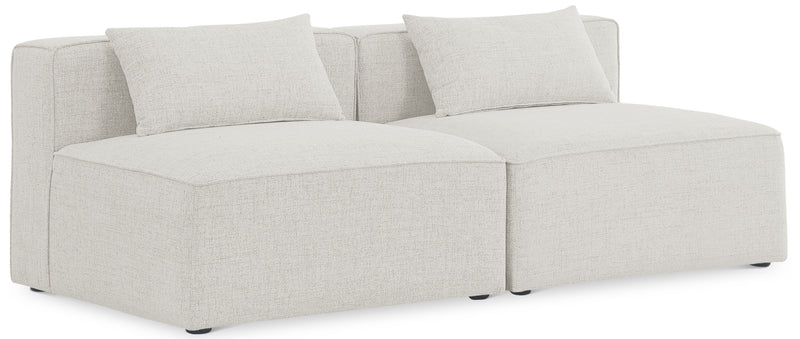 Cube - Linen Modular 2 Seat Armless Sofa