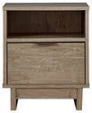 Oliah - Beige - One Drawer Night Stand - 20'' Width