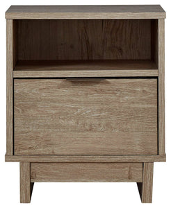 Oliah - Beige - One Drawer Night Stand - 20'' Width
