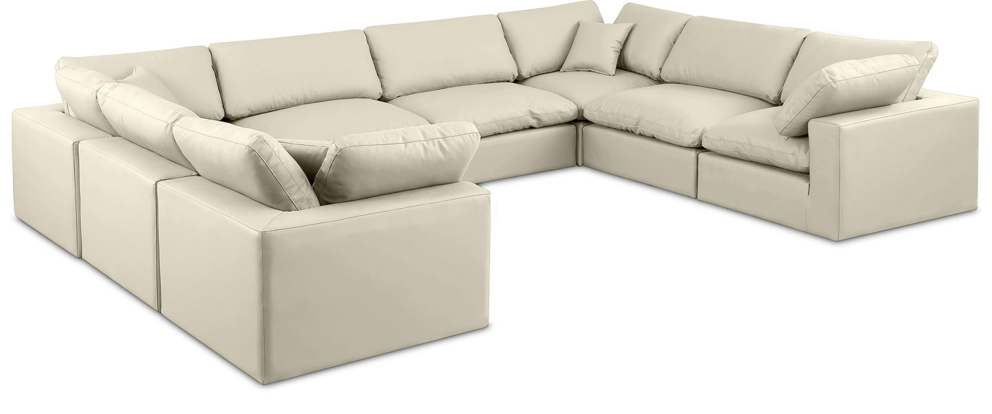 Comfy - 8 Piece Faux Leather Modular Sectional