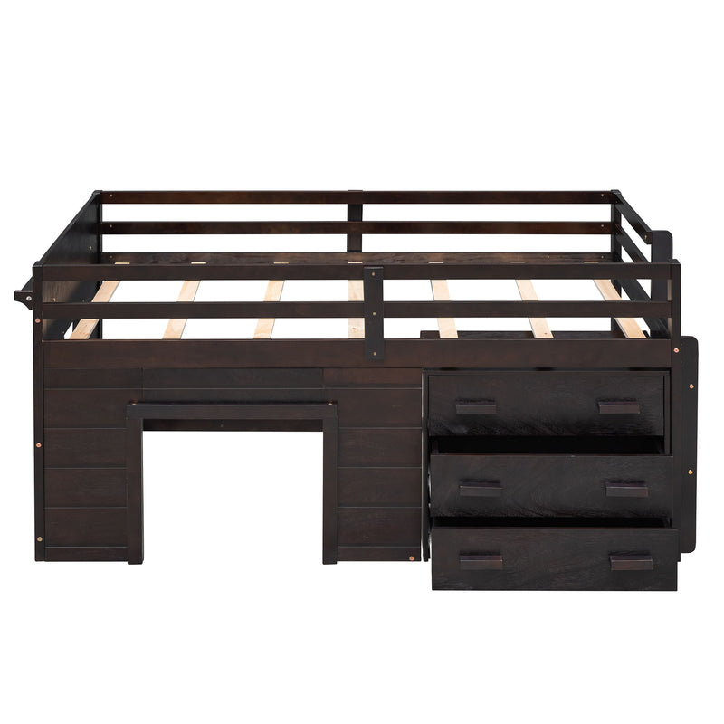 Loft Bed With Cabinet And Shelf