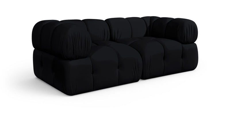Orin - Velvet Performance Fabric Upholstered 2 Piece Modular Sofa (2 Corner Chairs)
