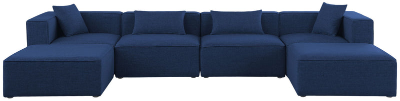 Cube - Linen 6 Piece Modular Double Chaise Sectional