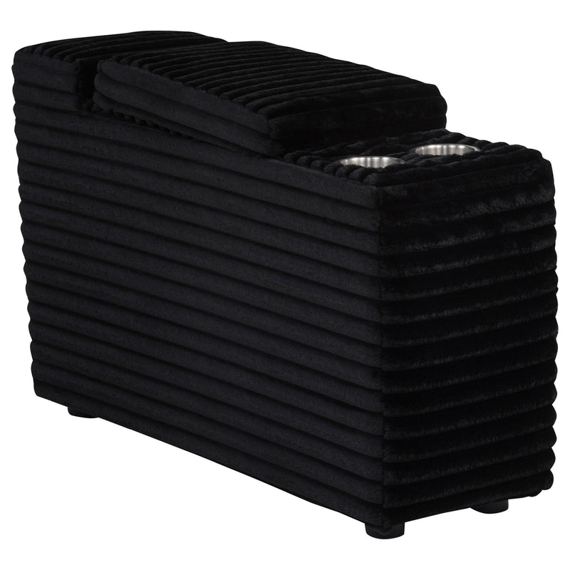 Collins Upholstered Modular Storage Console Black