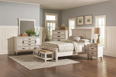 White / 4 Pc. Bed, Dresser, Mirror, Nightstand / King