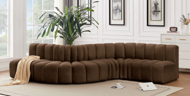 Arc - Velvet 6 Piece Curved Modular Sofa