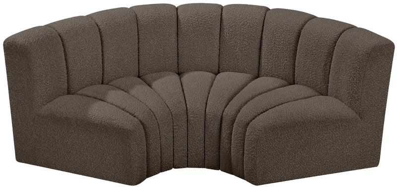 Arc - Boucle Fabric 3 Piece Modular U-Shaped Sofa