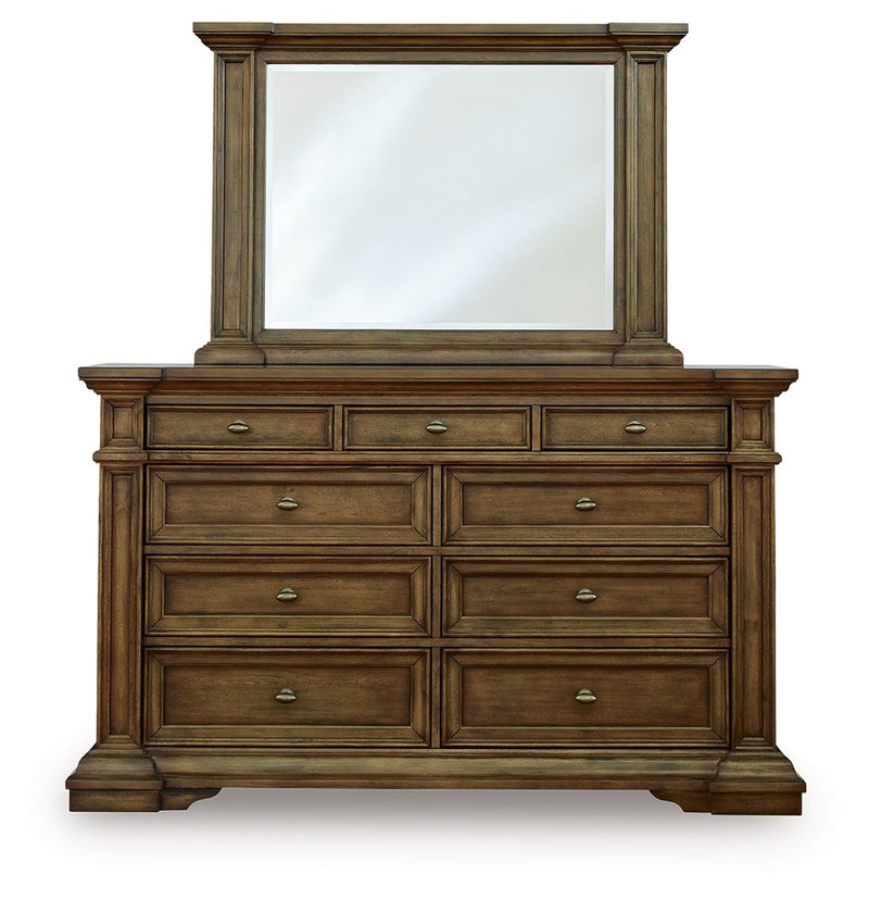Frantanna - 3 Pc. - Queen Panel Bed, Dresser And Mirror - Brown