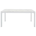 Athena - Rectangular Faux Marble Dining Table - Chrome