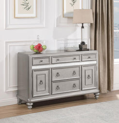 Bling Game - Dining Sideboard Buffet Cabinet - Metallic Platinum