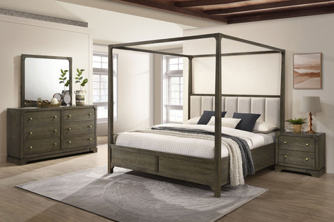 Dark Brown / 4 Pc. Bed, Dresser, Mirror, Nightstand / Queen