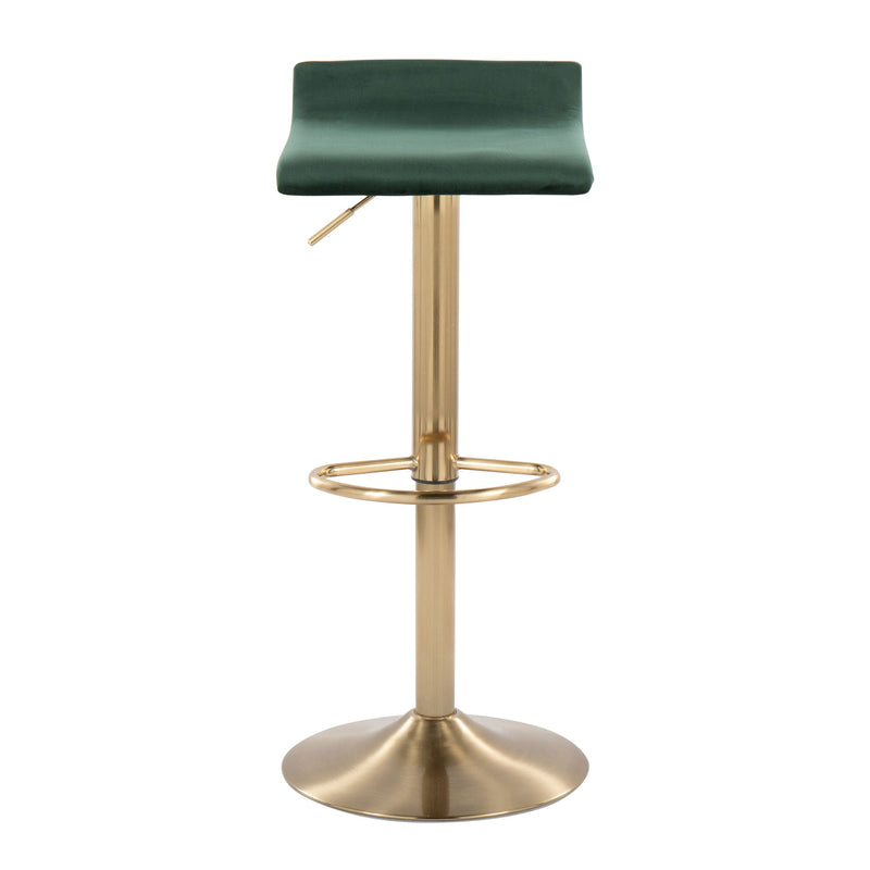 Ale - Contemporary Adjustable Height Barstool With Swivel With Oval Footrest (Set of 2)