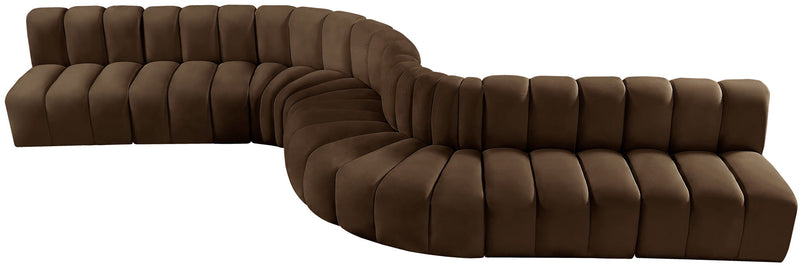 Arc - Velvet 8 Piece Curved Modular Sofa