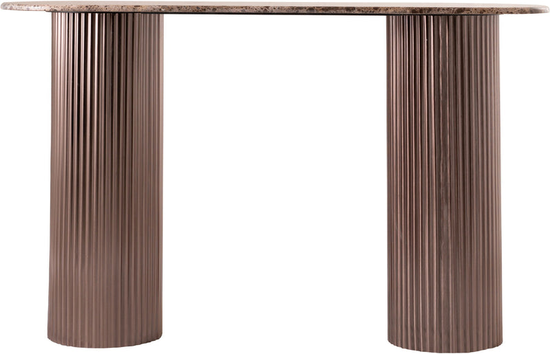 Cindra - Genuine Marble Top And Iron Base Console Table