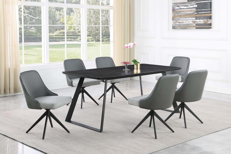 Smith - Rectangular Ceramic Top Dining Table - Black