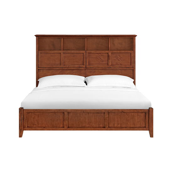 McKenzie - King Classic Bookcase Storage Bed - Glazed Antique Cherry