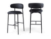 Lupita - Vegan Leather Upholstered Bar Stool With Matte Black Frame (Set of 2)