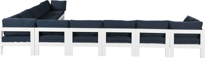 Nizuc - Outdoor Patio 10 Piece Modular Sectional With White Frame