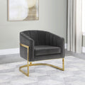 Alamor - Upholstered Barrel Back Accent Chair - Dark Gray