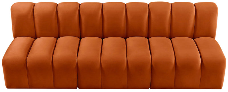 Arc - Velvet 3 Piece Modular Straight Sofa