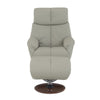 Kandoro - Motion Accent Chair With Swivel & Ottoman - Gray Leather & Brown Base
