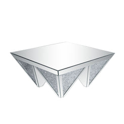Noralie - 19"H Coffee Table With Faux Diamonds - Mirrored