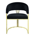 Fallon - Side Chair (Set of 2) - Black Velvet & Mirrored Gold