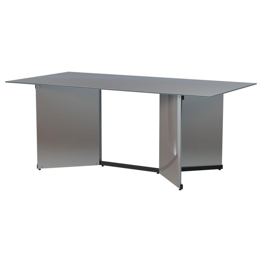 Emery - Rectangular Mirrored Dining Table - Silver