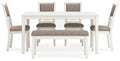Erinberg Dining Table and 4 Chairs and Bench (Set of 6)