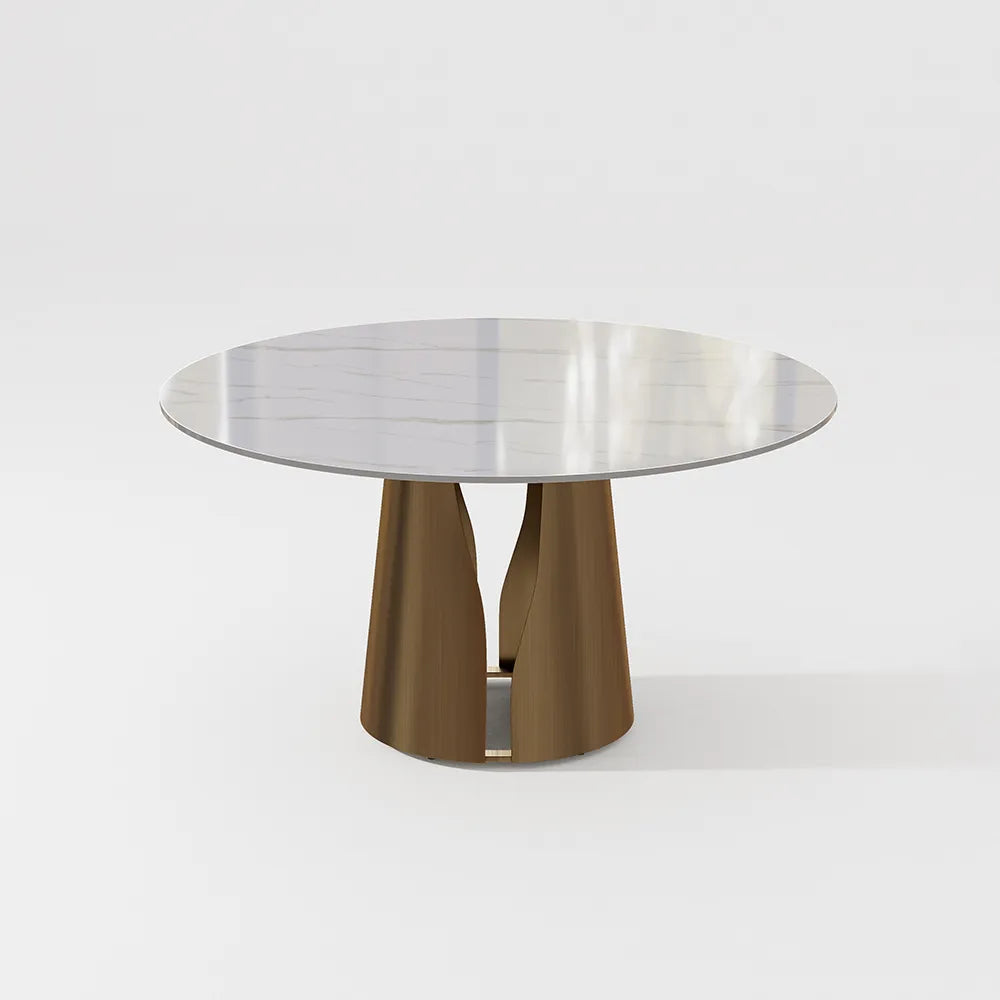 51"Modern White Round Dining Table for 4