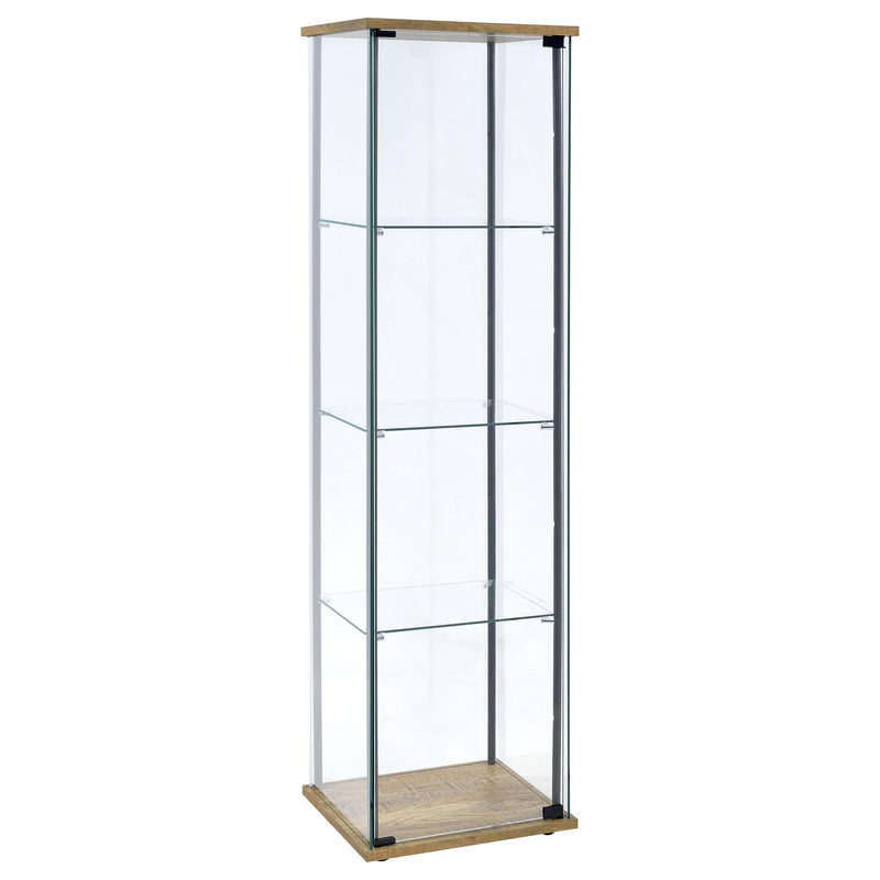 Bellatrix 3-shelf Clear Glass Curio Cabinet Mango