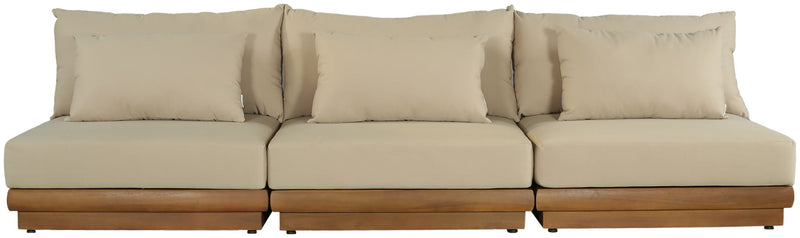 Mirella - 3 Piece Water Resistant Fabric Upholstered Outdoor Patio Modular Sofa