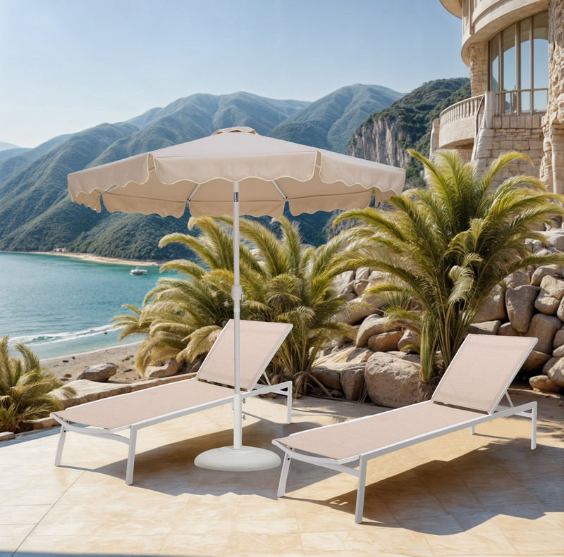 Amalfi - Patio Umbrella - White Base / White Pole