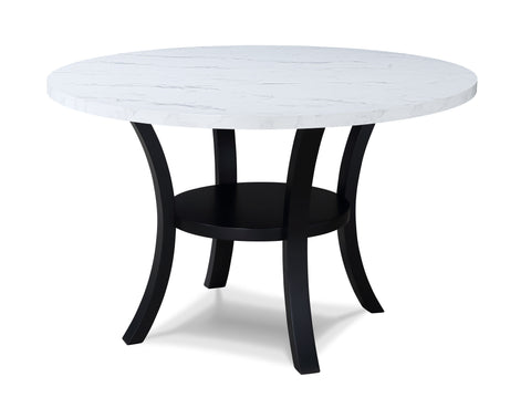 Isla - Round Dining Table - White / Black