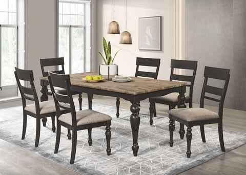 Dark Brown / 7 Pc. Table, 6 Chairs