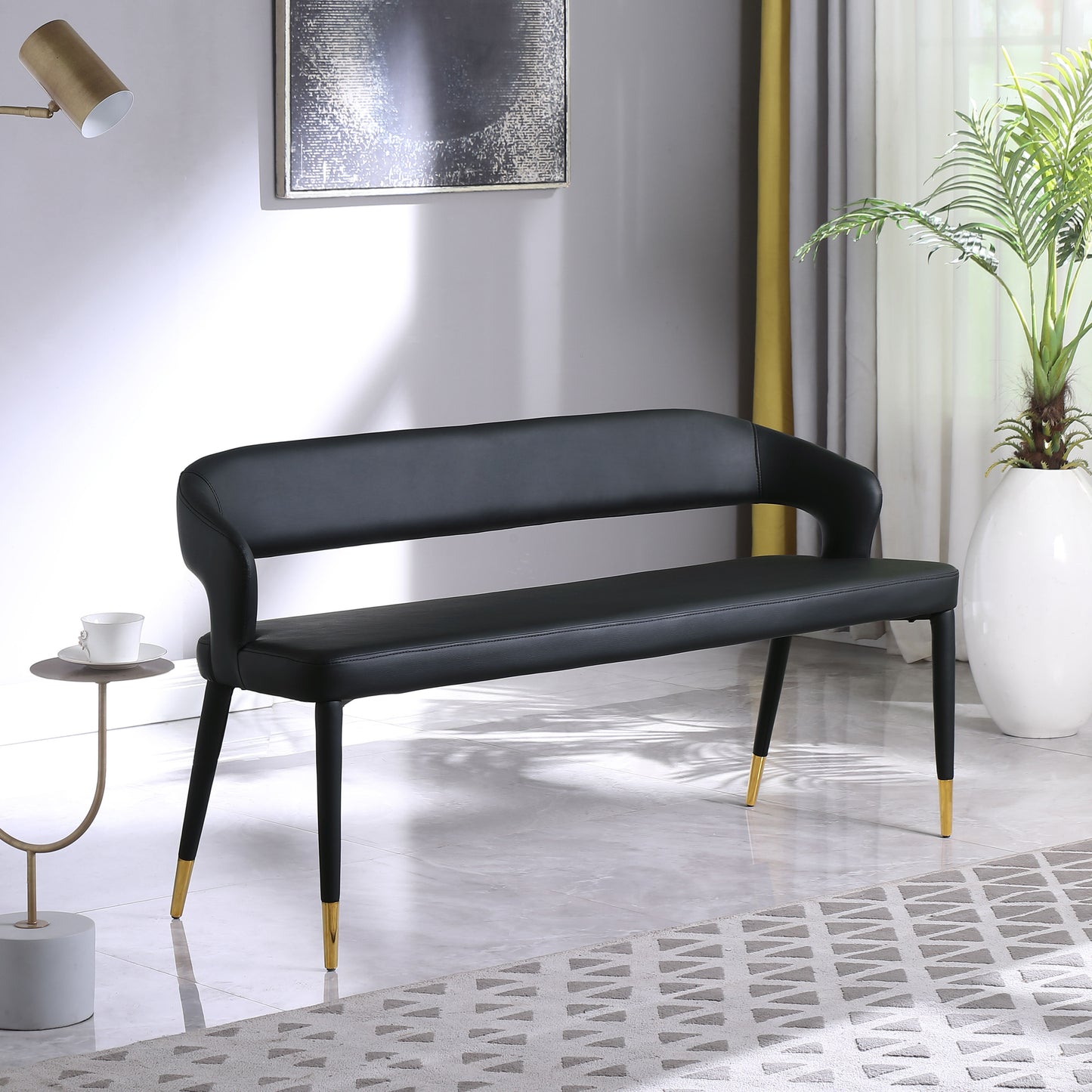 Destiny - Bench - Black - Faux Leather