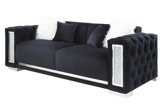 Trislar - Sofa - Black Velvet - 33"