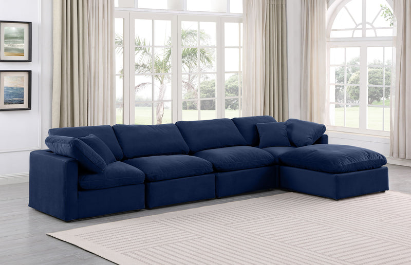 Indulge - Velvet 5 Piece Modular Sectional With Chaise