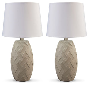Tamner - Taupe - Poly Table Lamp (Set of 2)