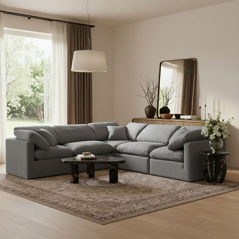 Indulge - Velvet 5 Piece Modular Corner Sectional