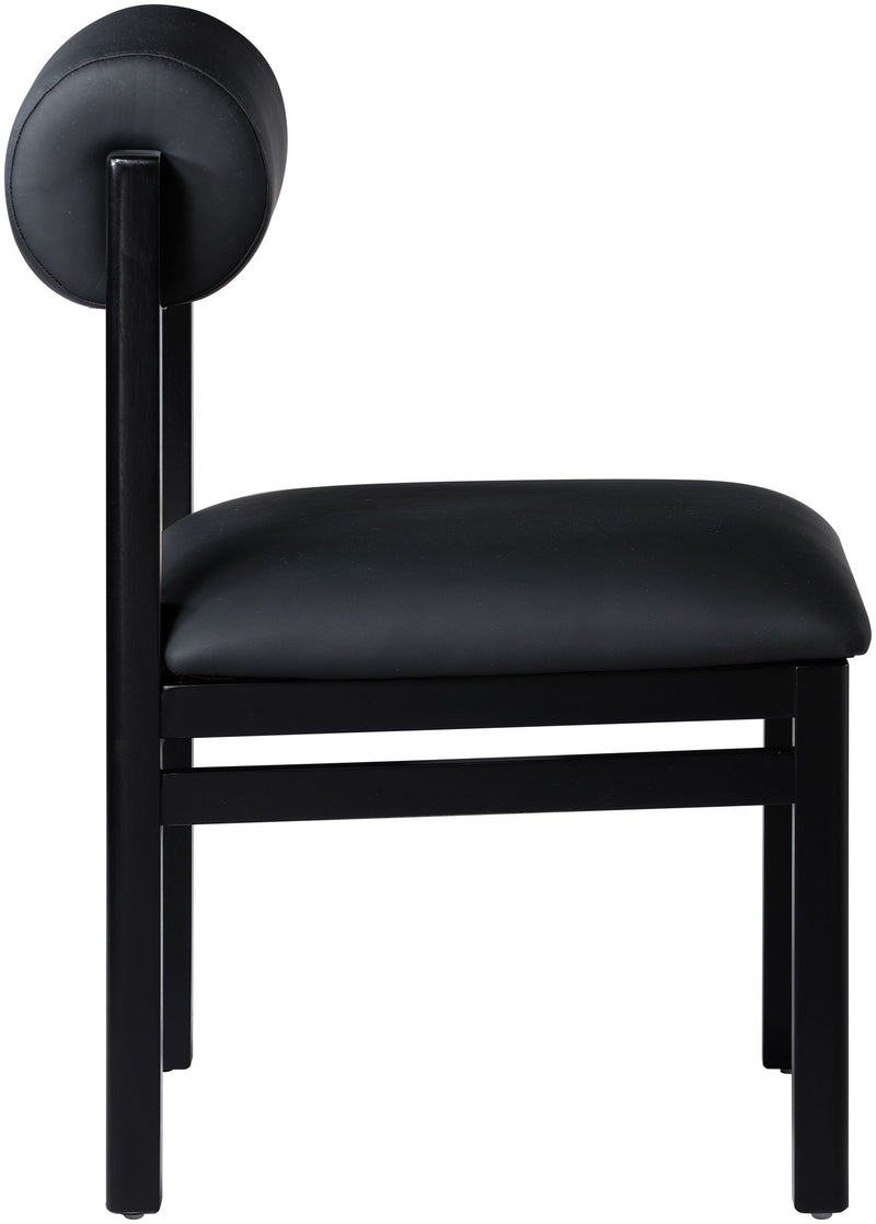 Roundhill - Faux Leather Dining Chair (Set of 2) - Black Frame