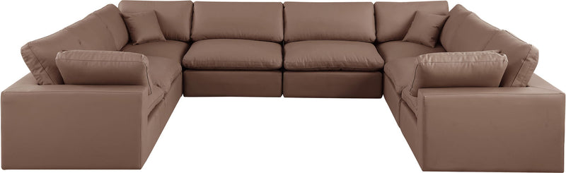 Comfy - 8 Piece Faux Leather Modular Sectional