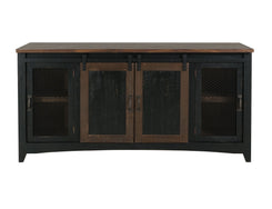 Pueblo Black - TV Stand / Console / Wall Unit - Black / Medium Brown