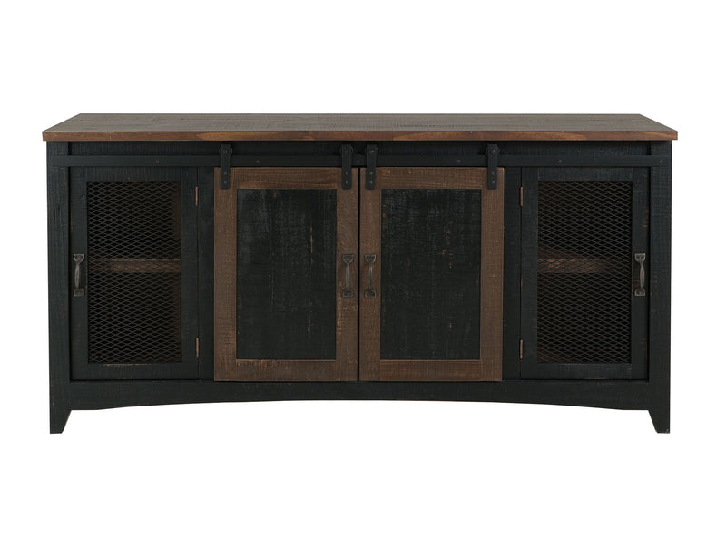Pueblo - TV Stand / Console / Wall Unit - Black / Medium Brown