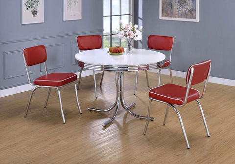 Red / 5 Pc. Table, 4 Chairs