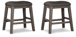 Caitbrook - Upholstered Stool (Set of 2) - Gray
