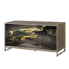 Payo - Console Cabinet - Black Marble Print Oak & Champagne