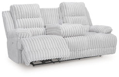 Rhines Falls - Alloy - Reclining Power Sofa With Drop Down Table