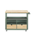 Harper - Kitchen Cart - Natural & Green