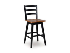 Wildenauer - Brown / Black - Tall Swivel Barstool (Set of 2)
